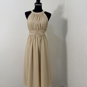 Elegant Cream Halter Dress